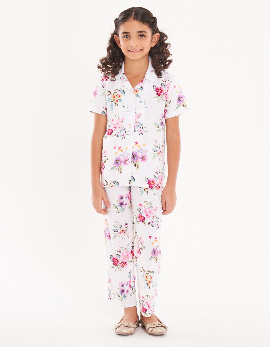 White Viscose Pajama Set