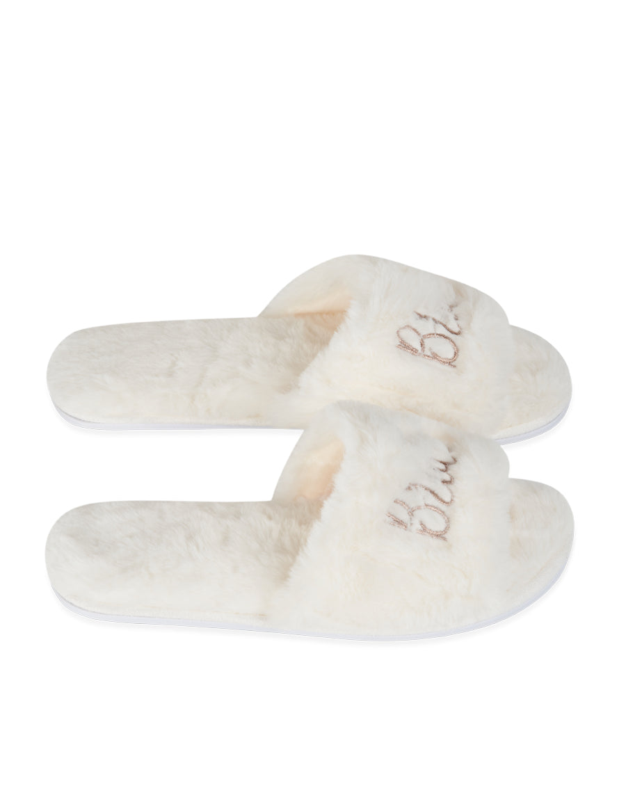 Fur Open Toe Slippers
