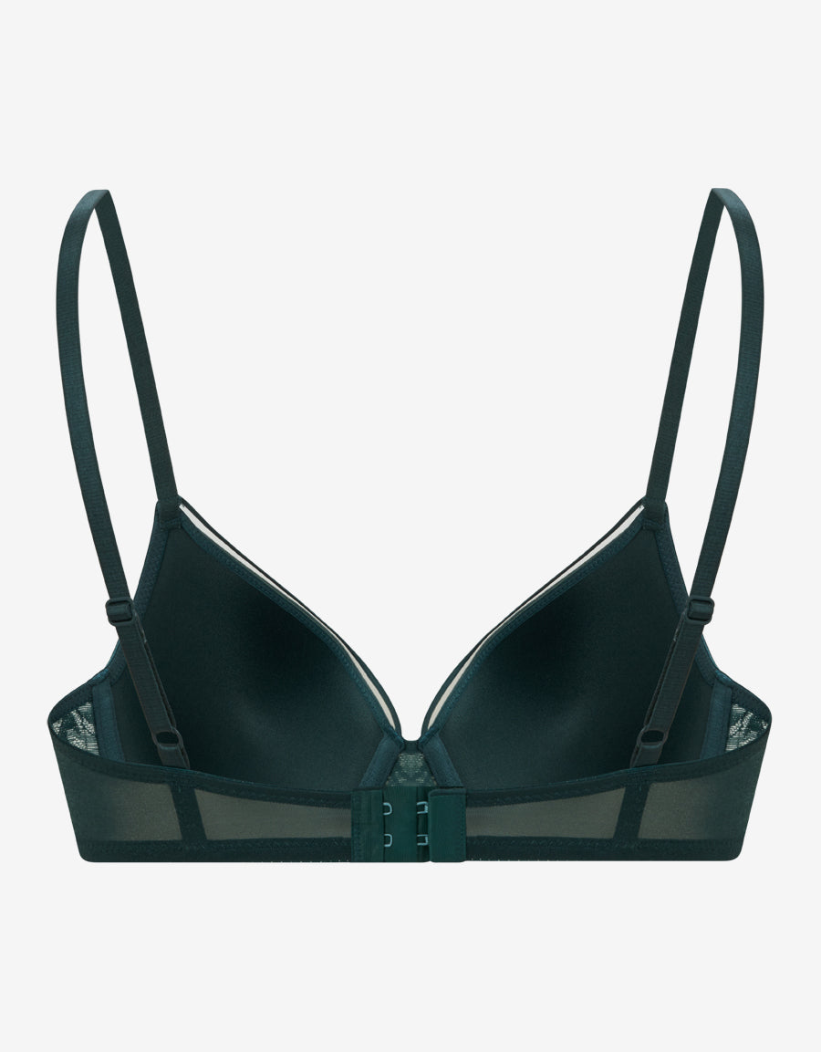 Green Lightly Padded Plunge Bra
