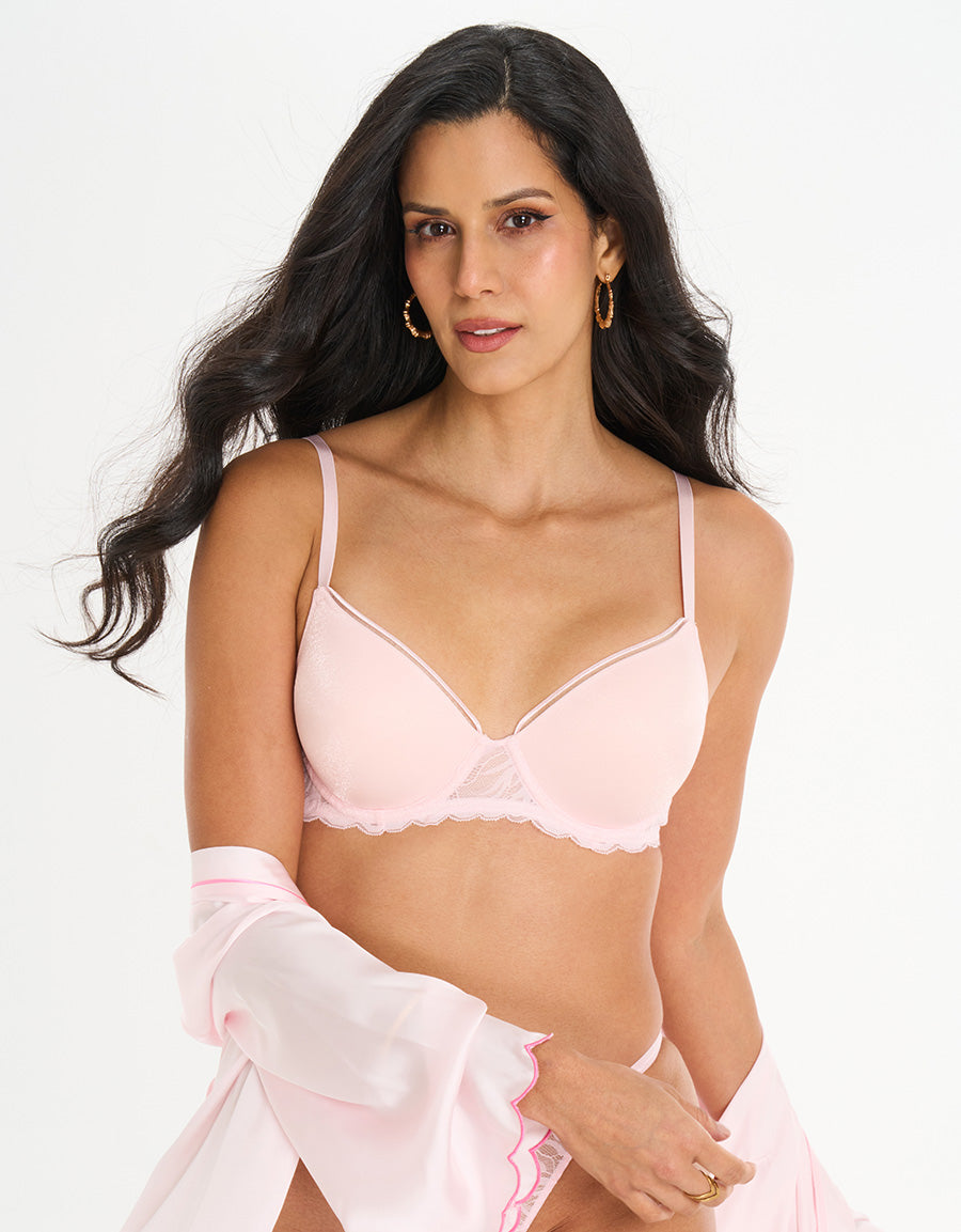 Mesh Lightly Padded Balconette Bra