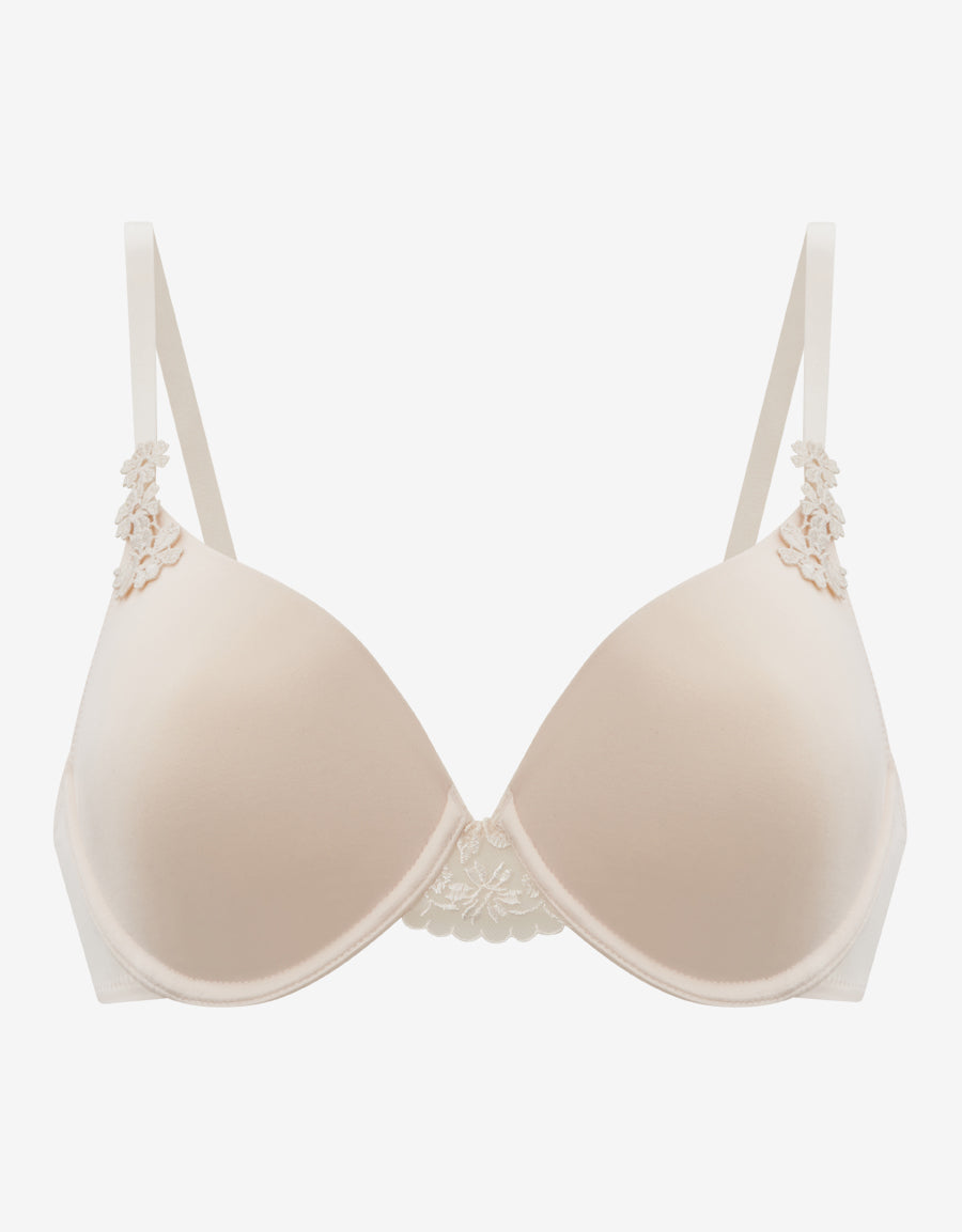 White Lightly Padded Plunge Bra