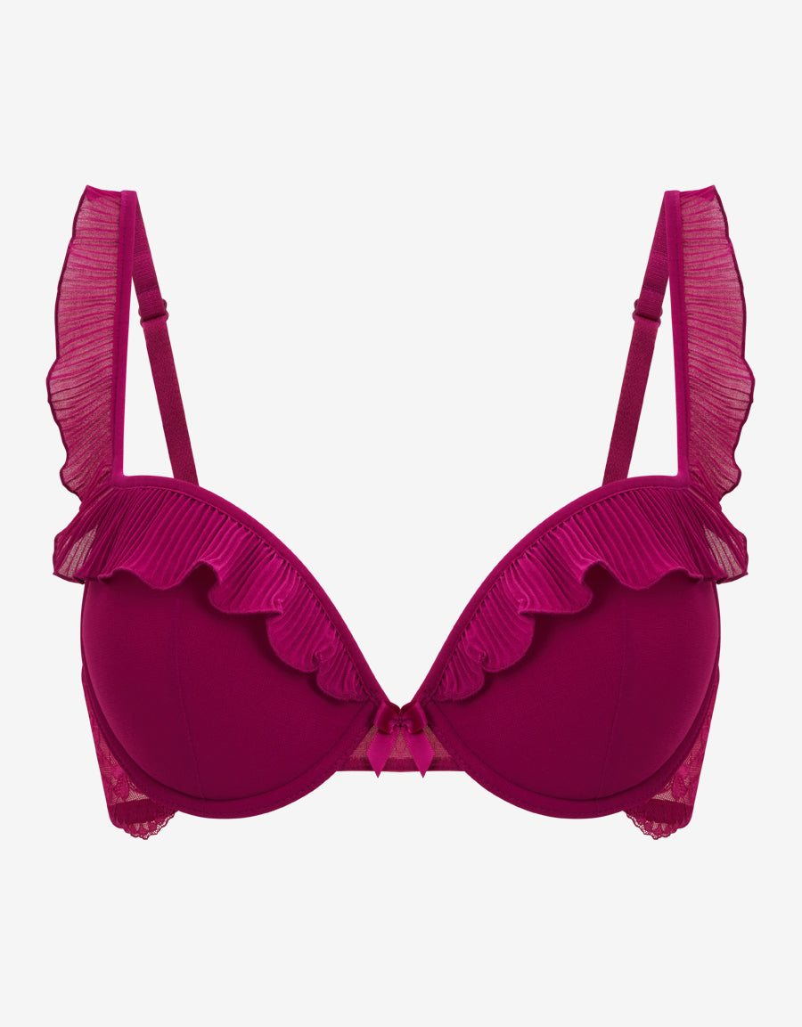 Chiffon Plunge Push-Up Bra