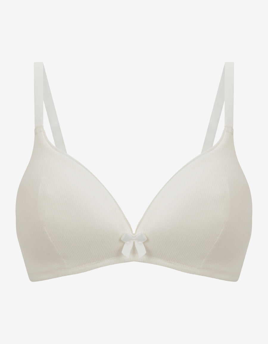 White Non Wired Plunge Bra