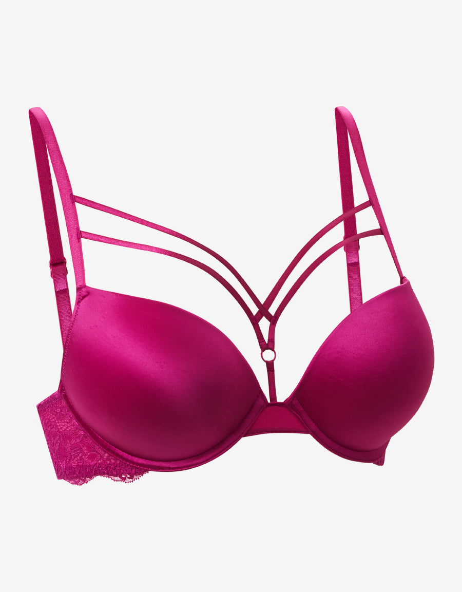 Purple Double Push-Up Plunge Bra