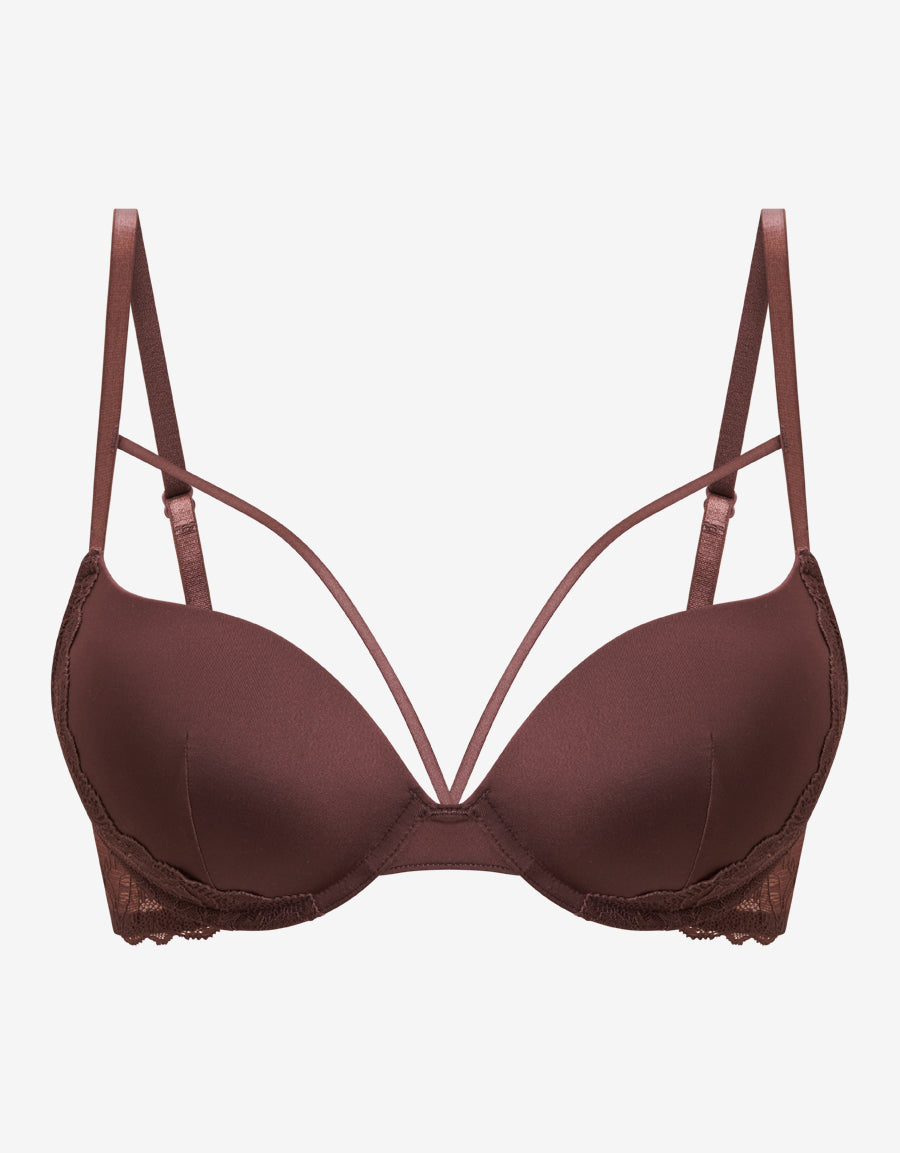 Mocha Double Push-Up Plunge Bra