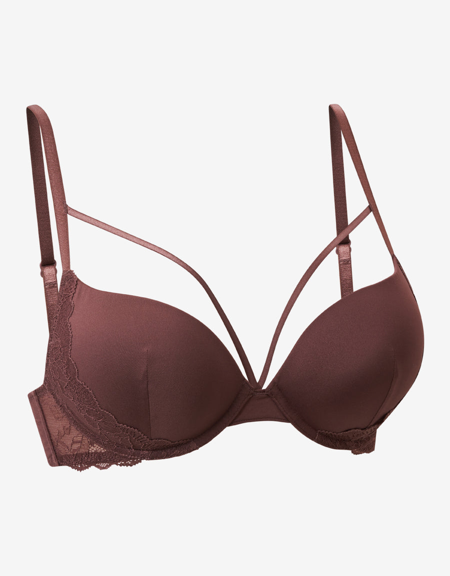 Mocha Double Push-Up Plunge Bra