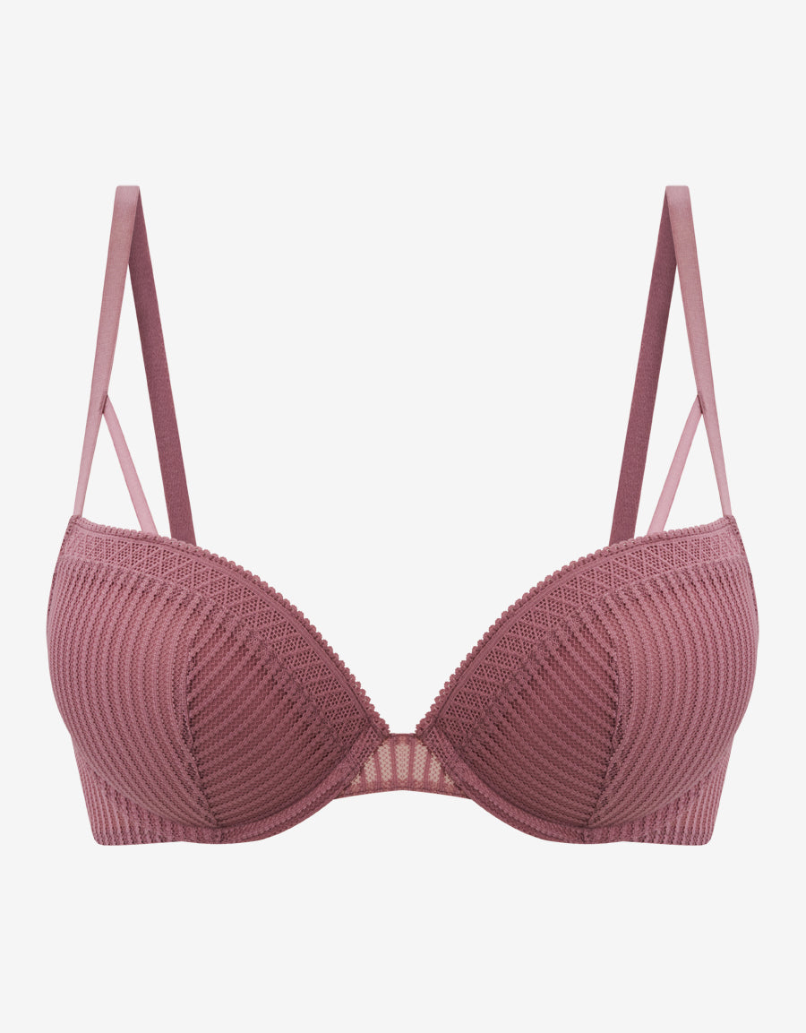 Purple Double Push-Up Plunge Bra