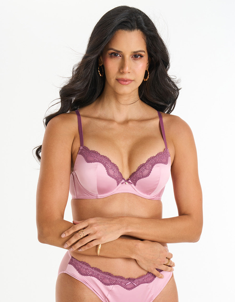 Pink Plunge Push-Up Bra