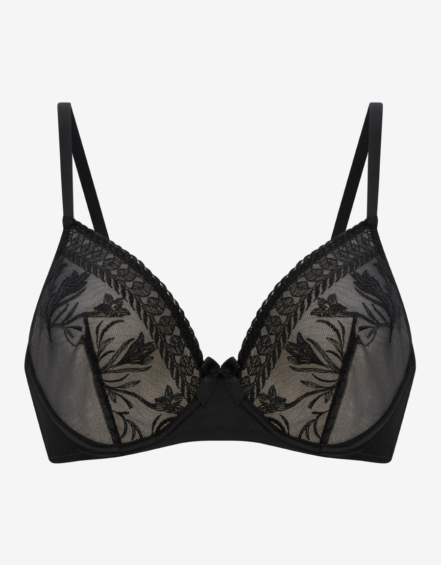 Embroidery Non Padded Plunge Bra