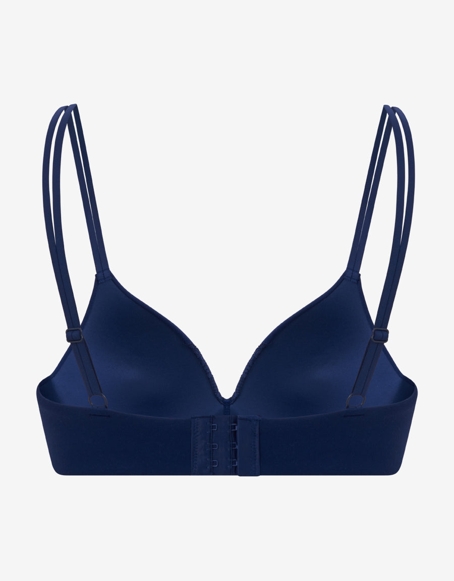 Blue Non Padded Plunge Bra