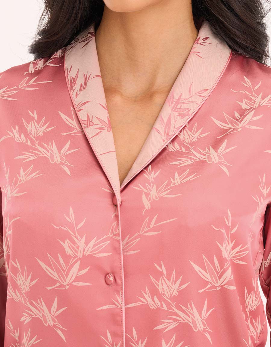Floral Satin Pajama Set