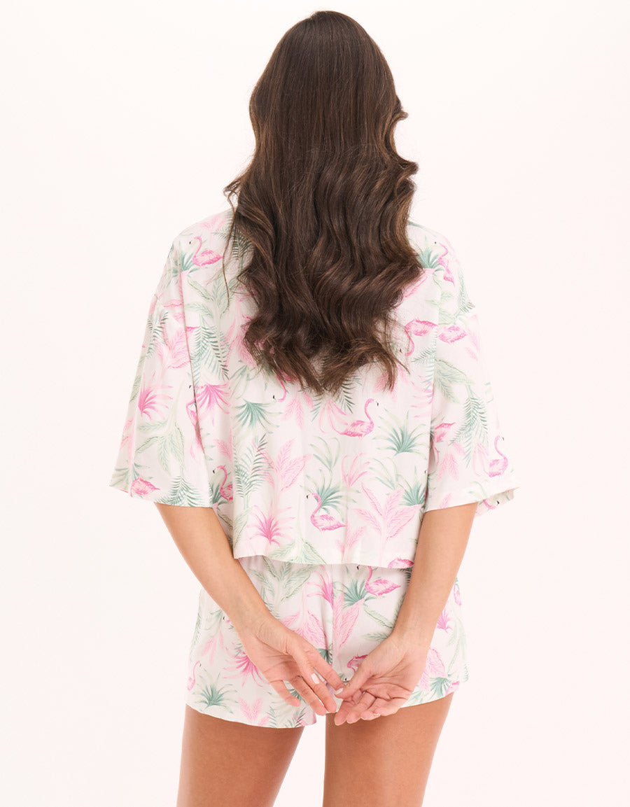 White Floral Boxer Set