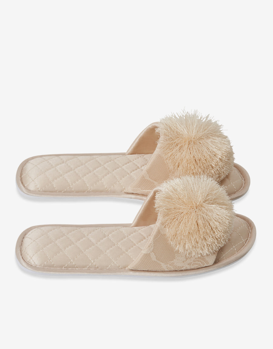 Champagne Open Toe Slippers