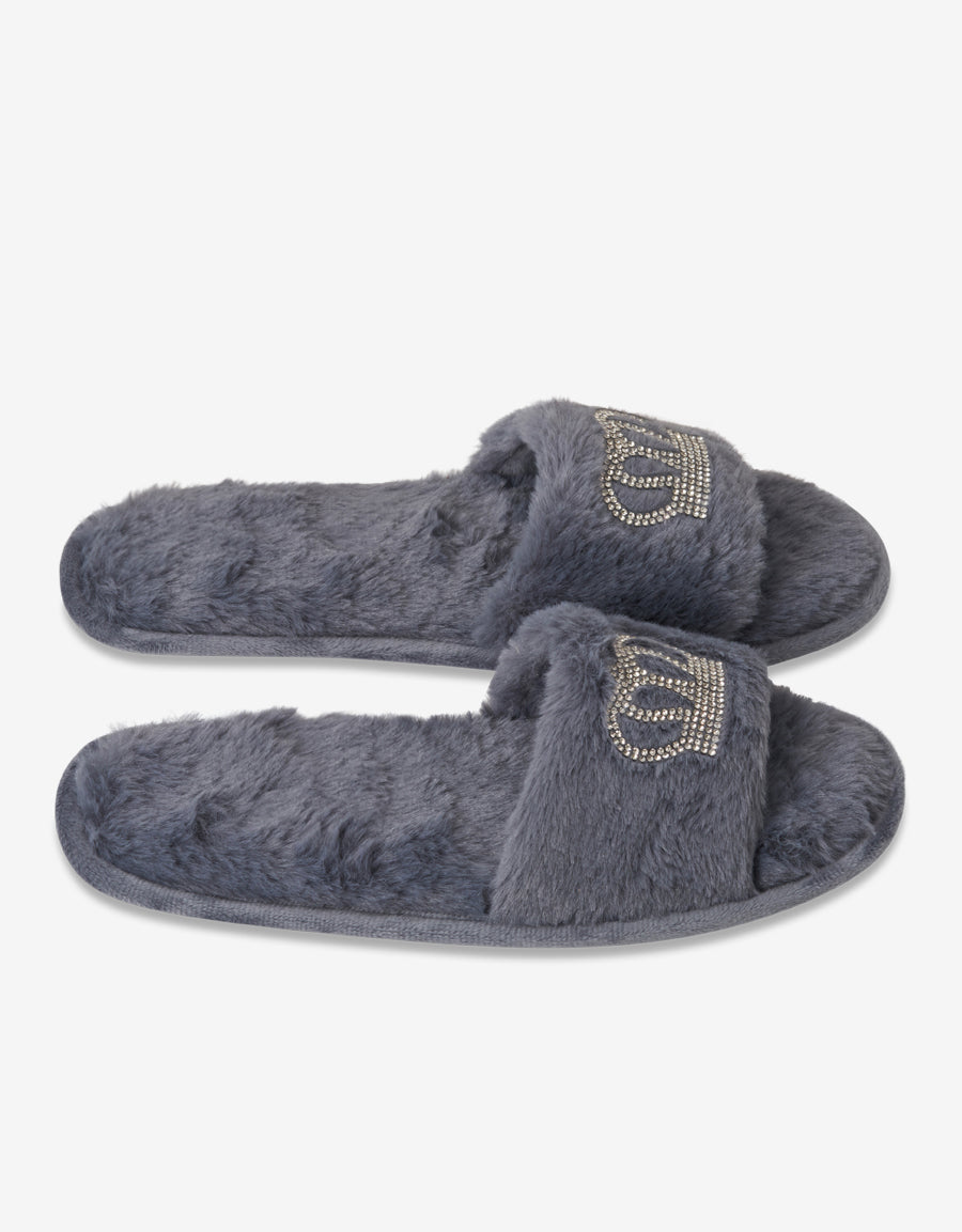 Fur Open Toe Slippers