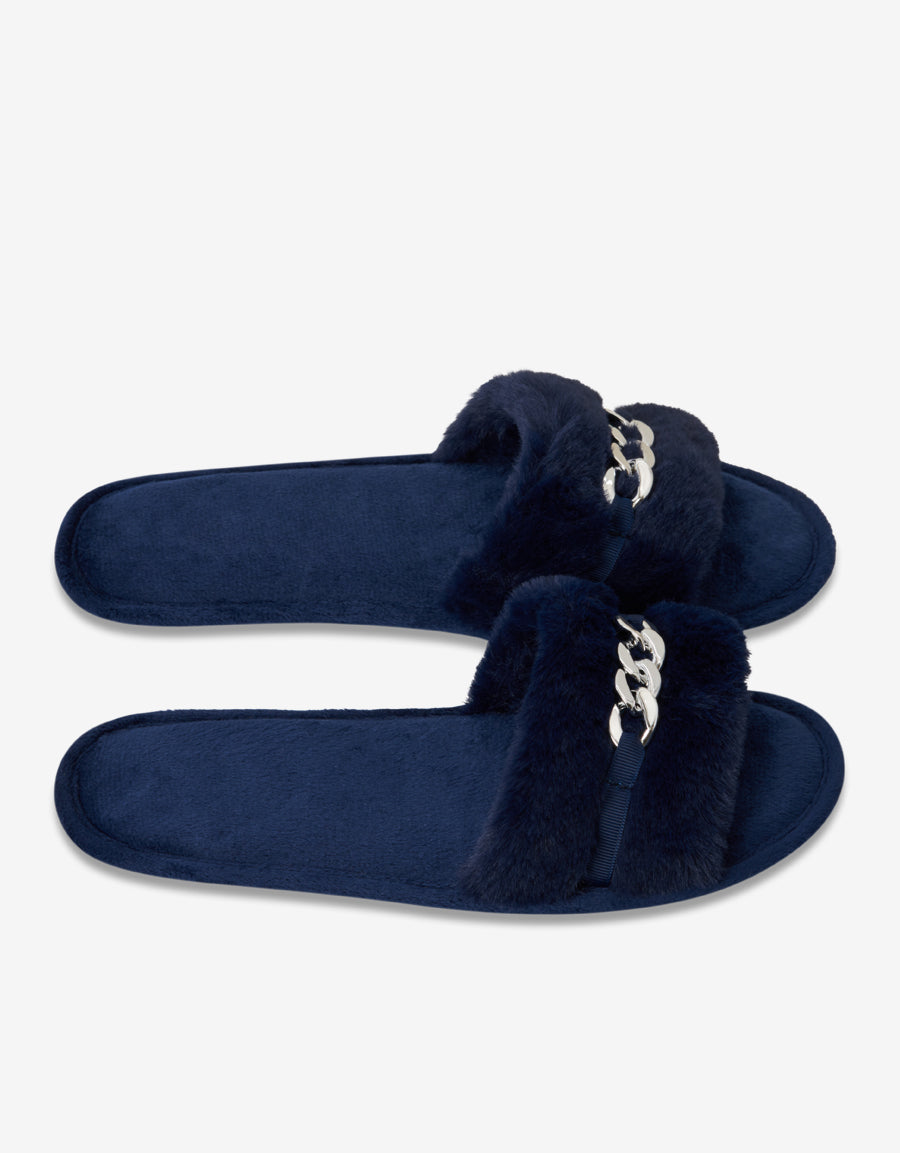 Fur Open Toe Slippers