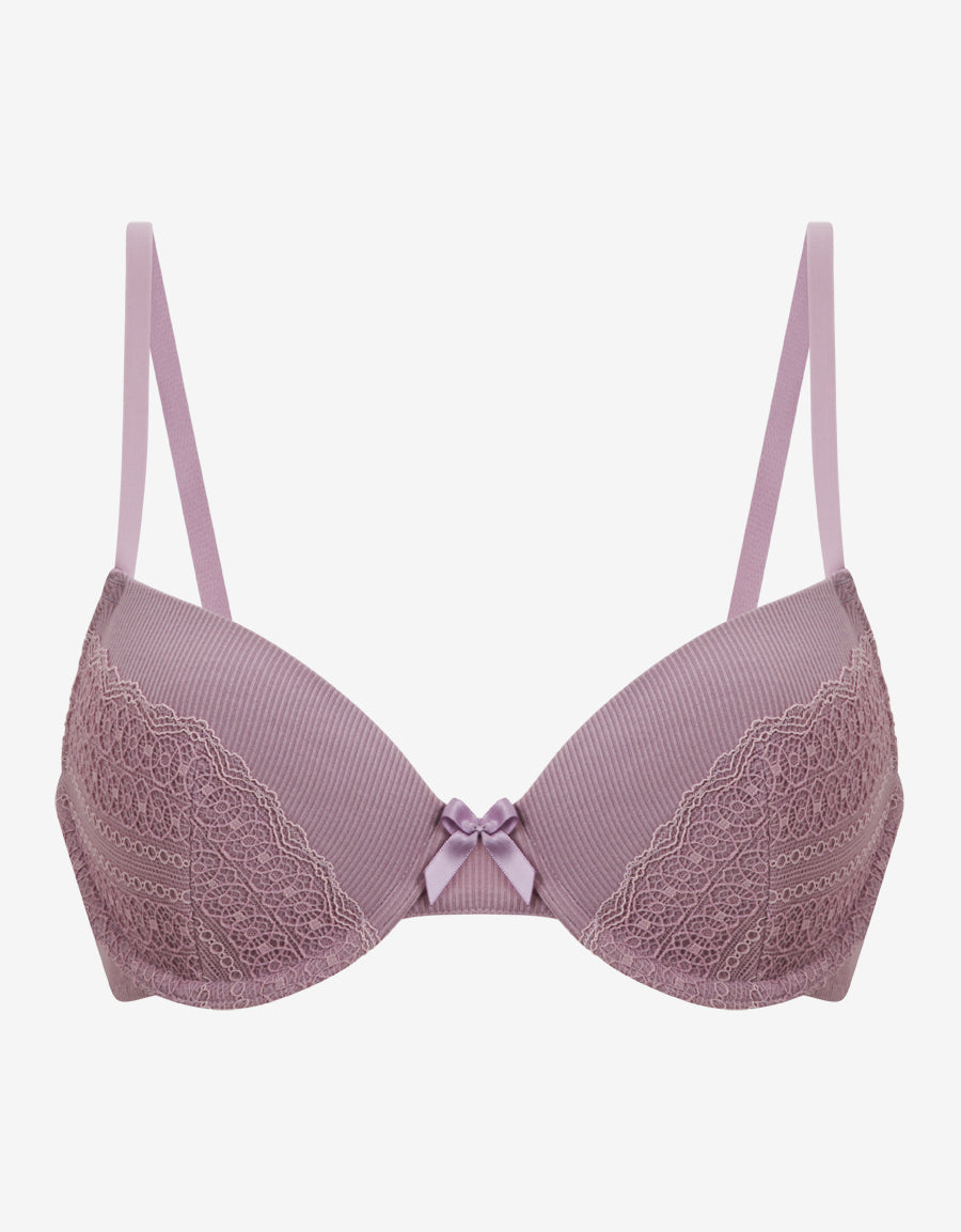 Ribbed Balconette Bra