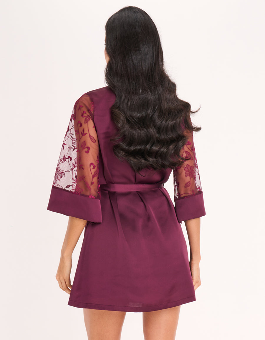 Satin And Embroidery Short Dress