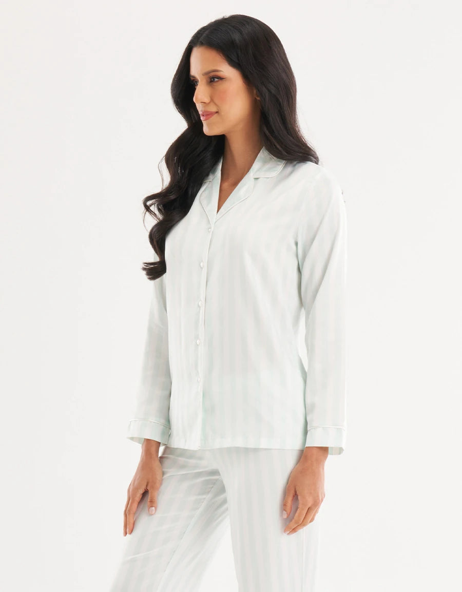 Striped Satin Pajama Set