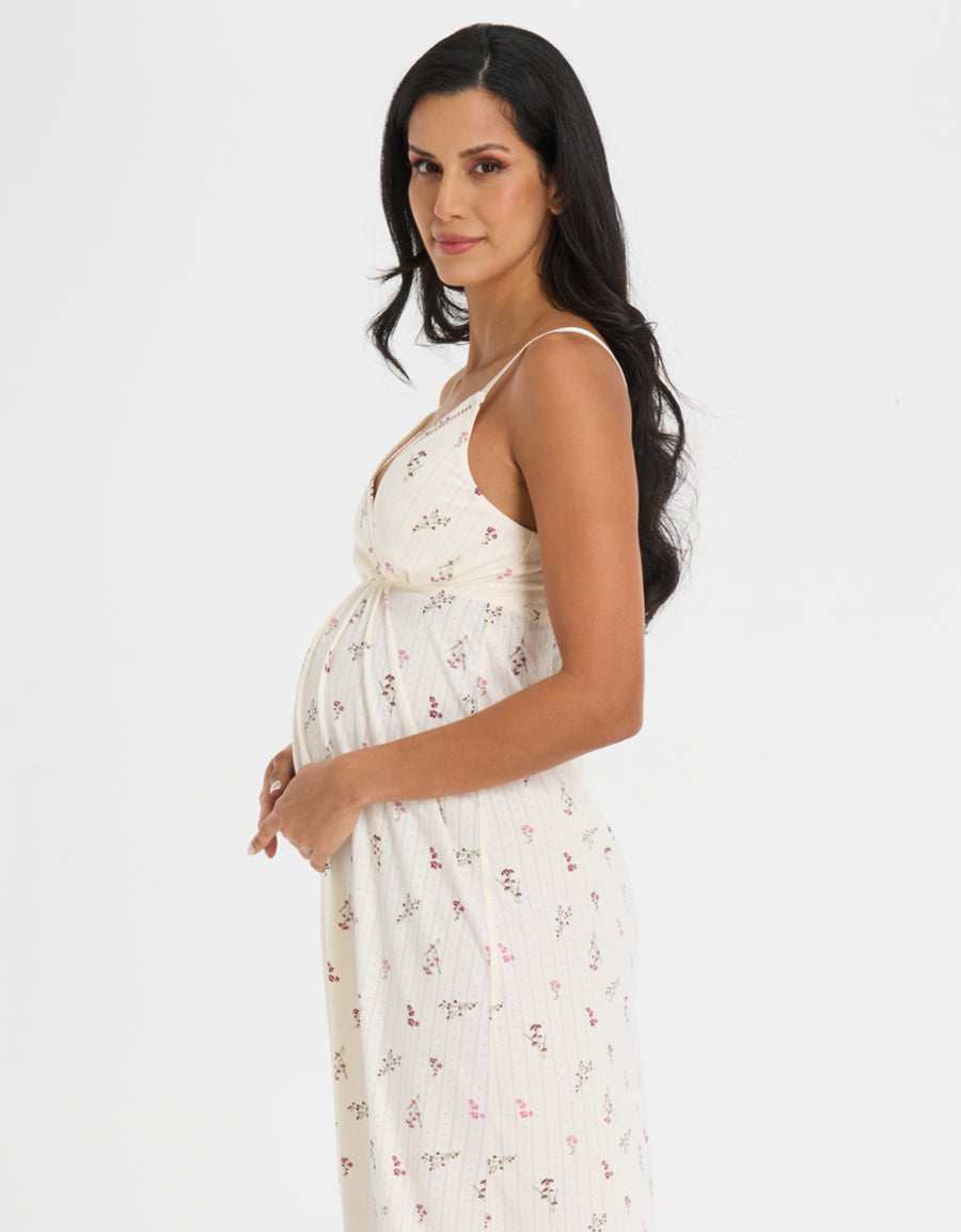 Pointelle Maternity Reception Dress and Robe