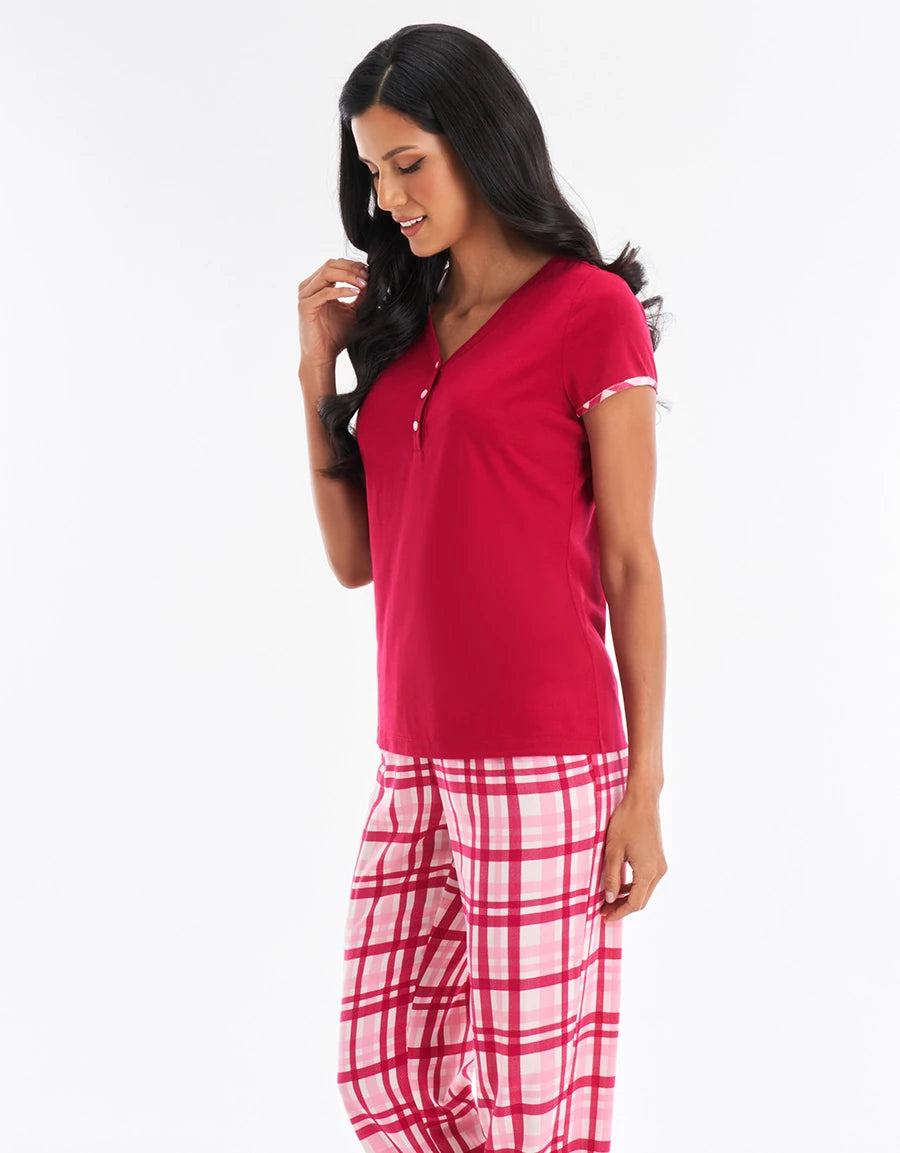Checked Print Pajama Set