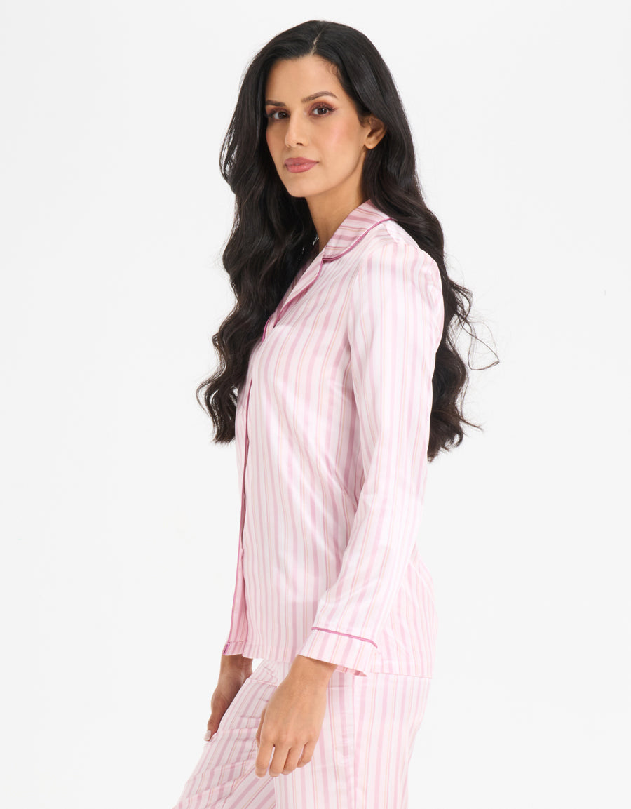 Striped Satin Pajama Set