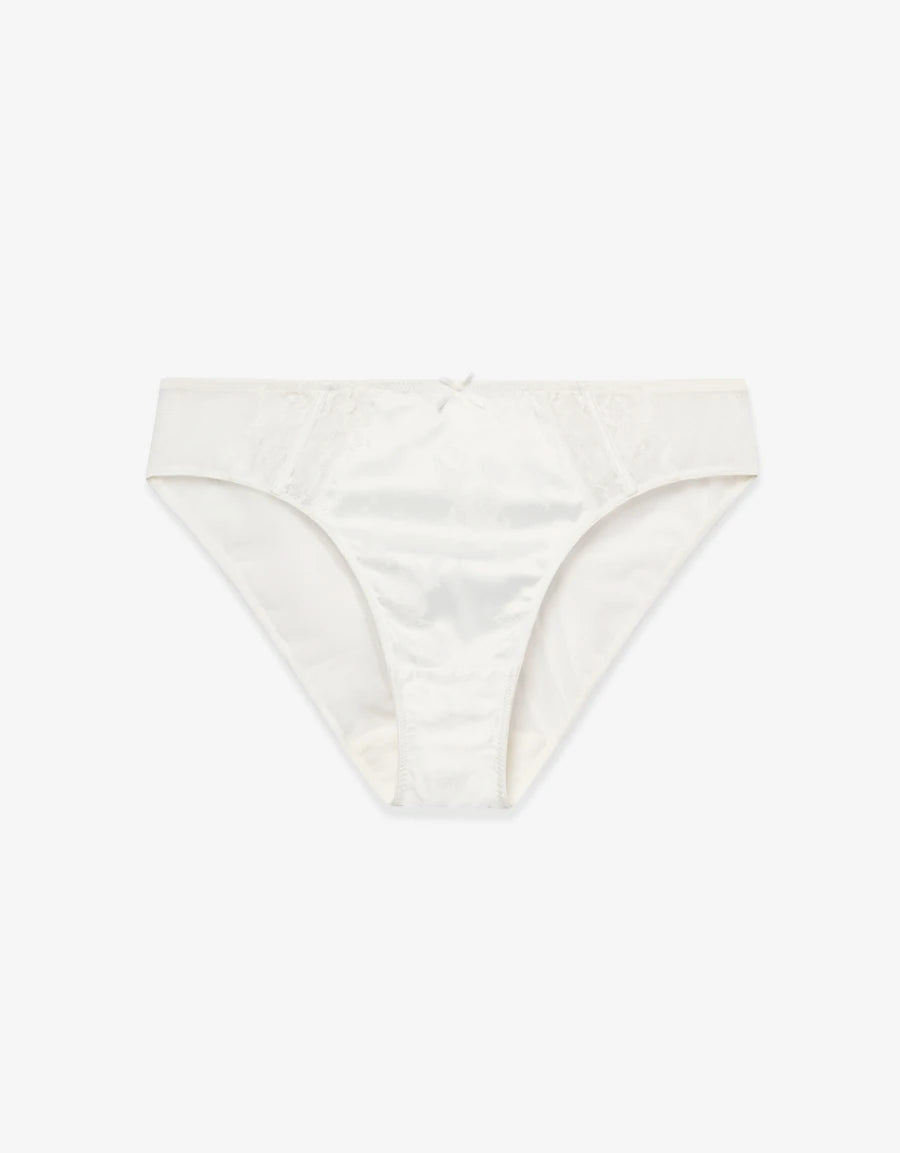 Lace-Trim Satin Bridal Bikini Panty