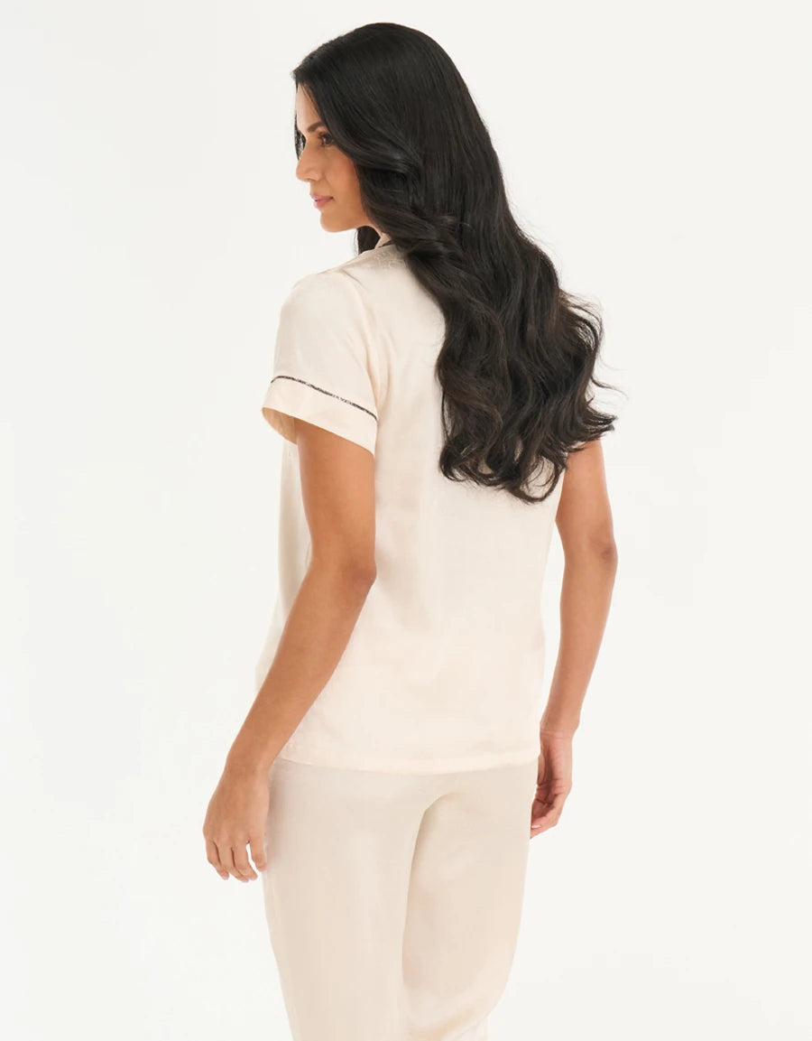 Jacquard Satin Pajama Set