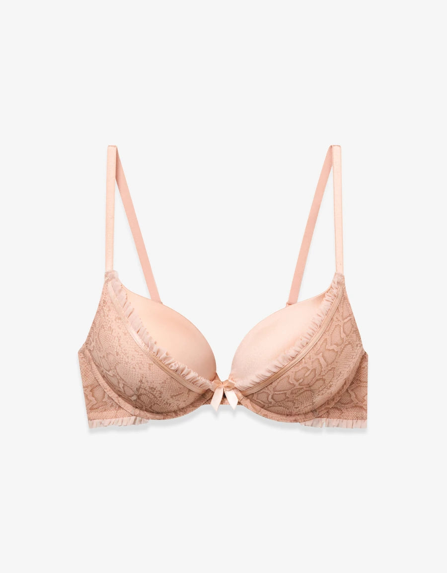 Leopard Print Double Push-Up Plunge Bra