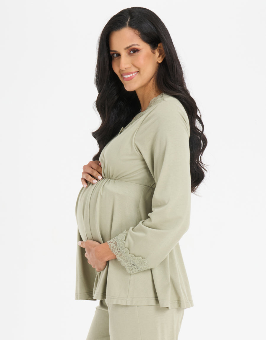 Jersey Maternity Pajama Set