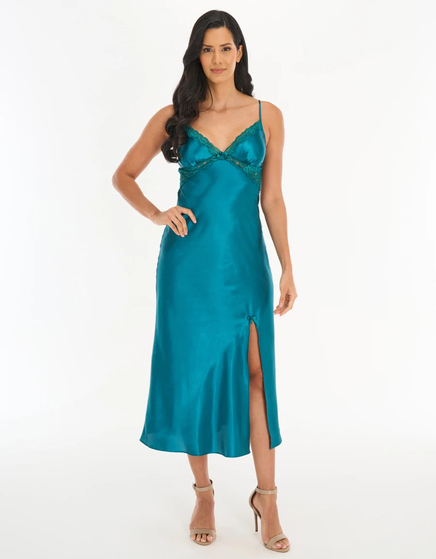 2-Pack Lace-Trim Satin Nightdresses