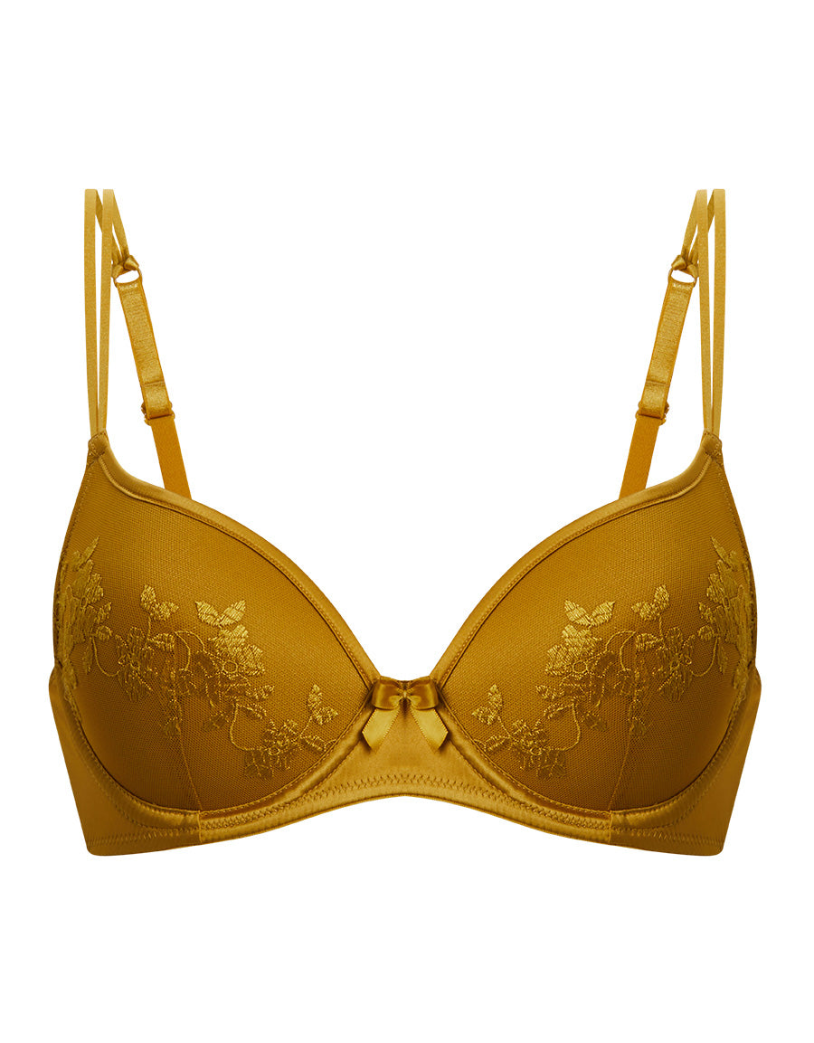 Embroidery Plunge Bra