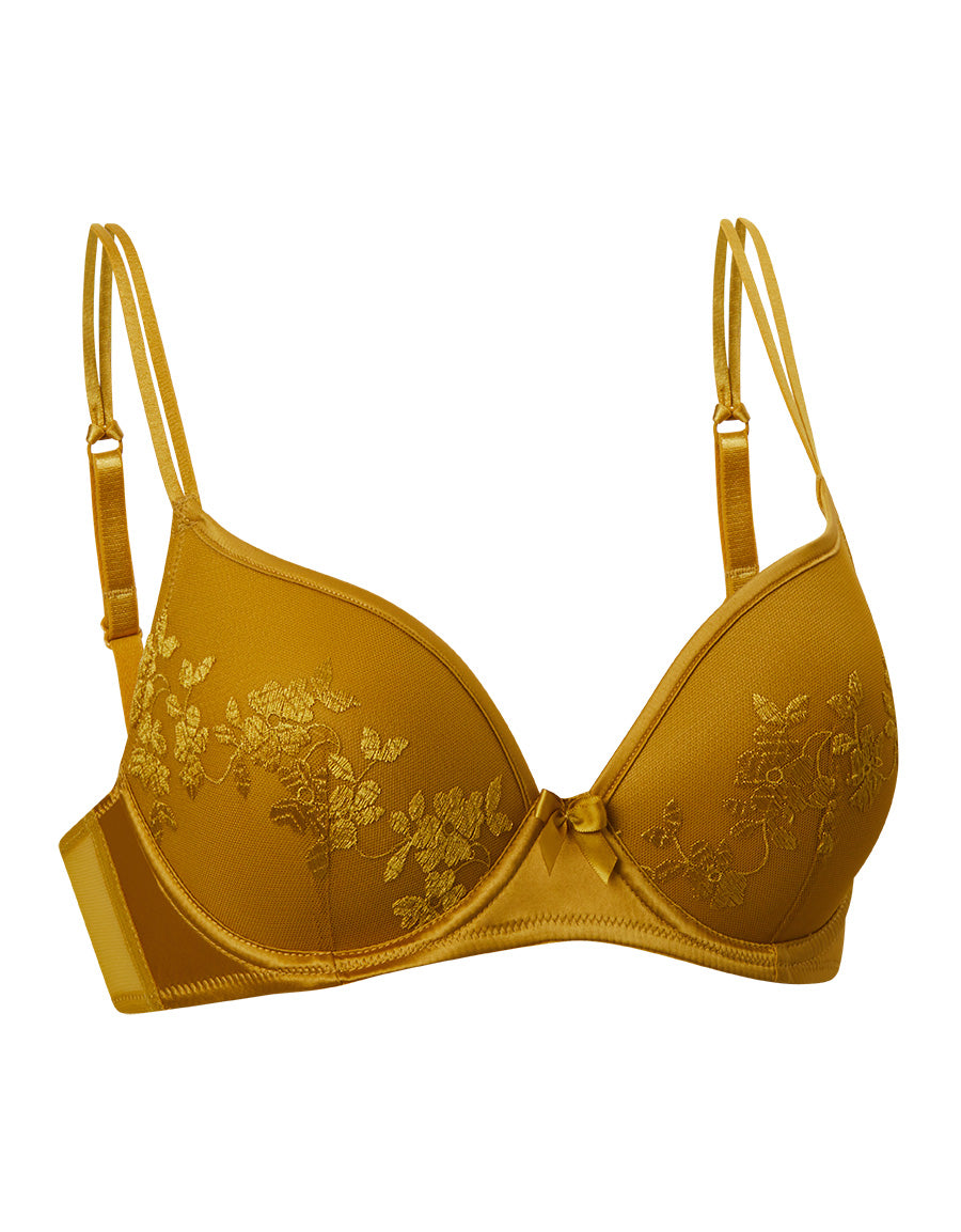 Embroidery Plunge Bra