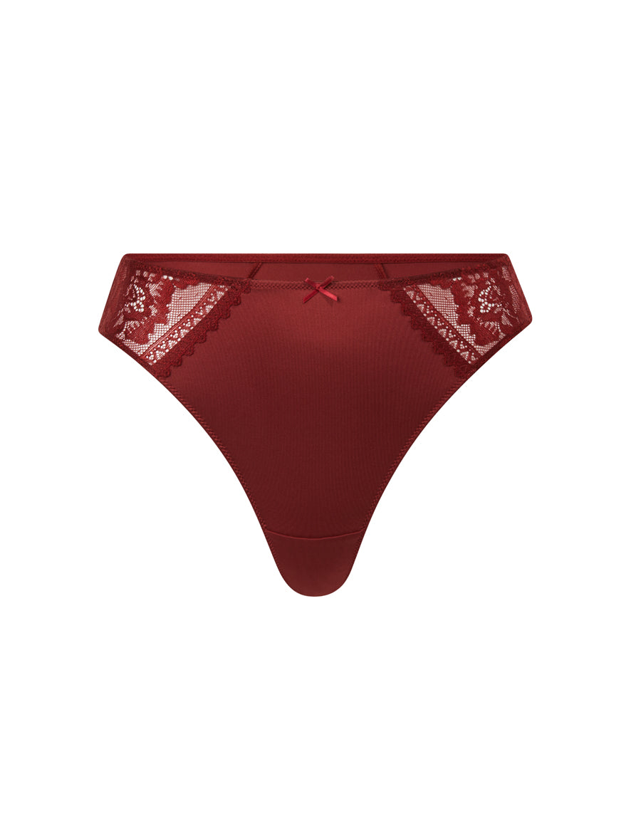 Red Microfibre Thong