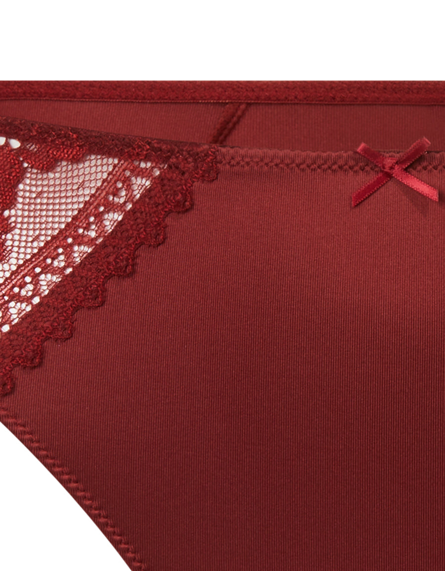 Red Microfibre Thong