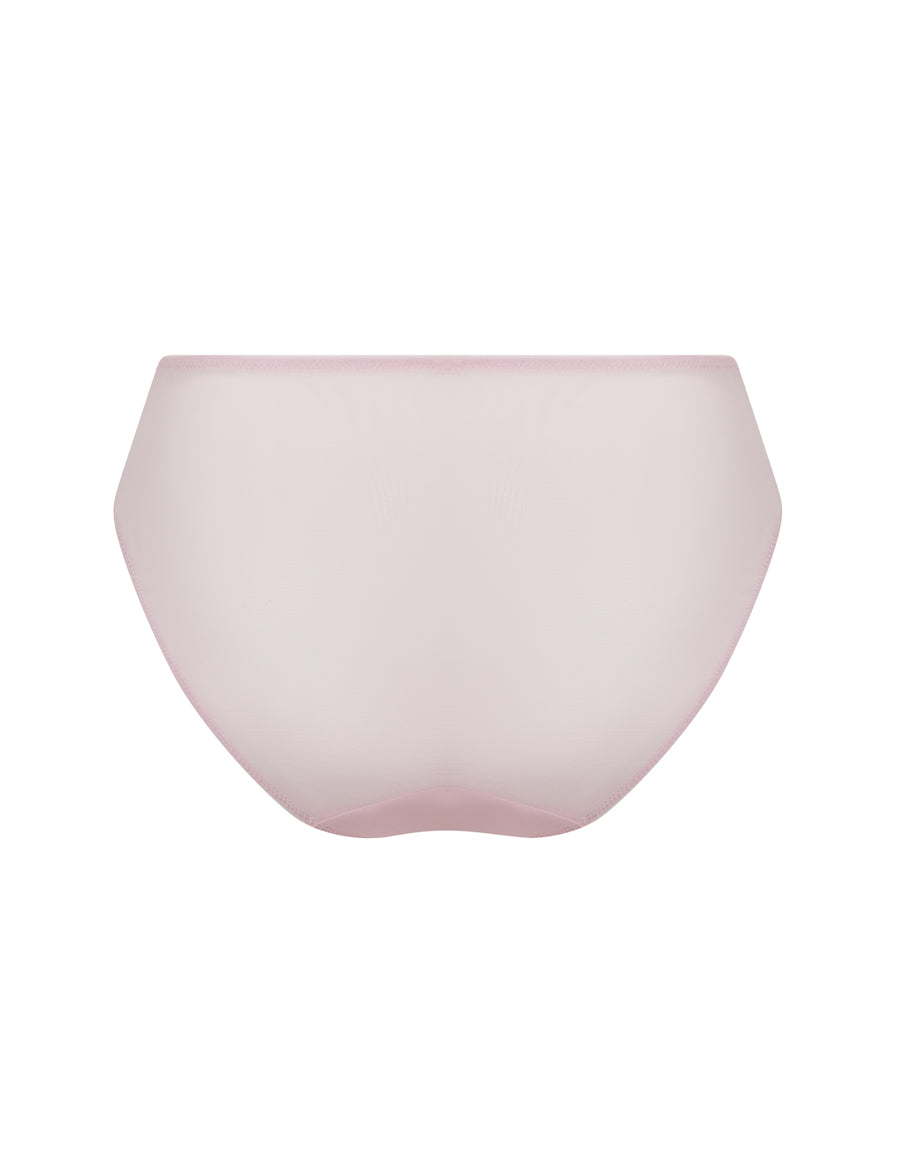 Lace-Trimmed Pink Brazilian