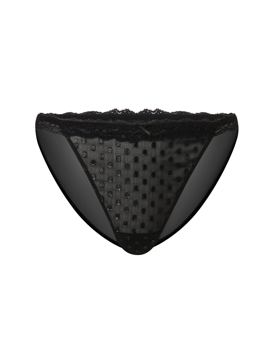 Burnout Chiffon Tanga with Lace Trim