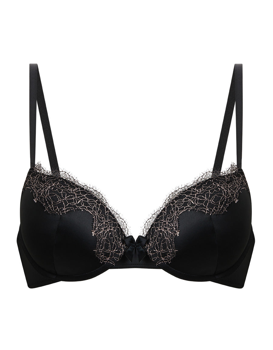 Satin Push-Up Plunge Bra