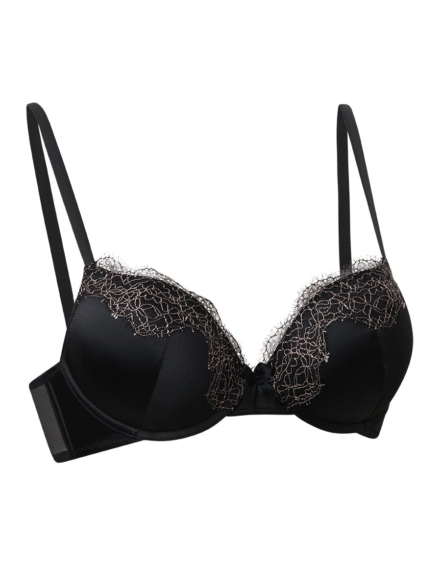 Satin Push-Up Plunge Bra