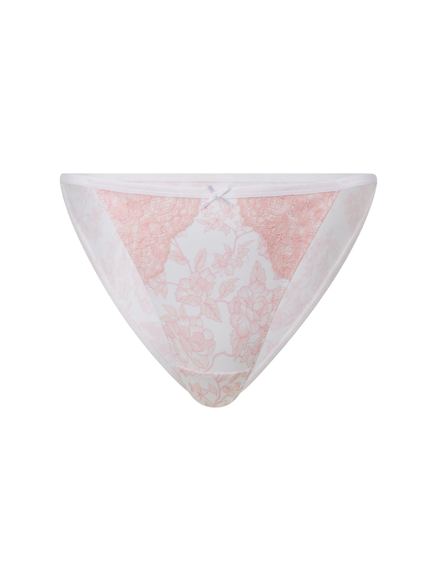 Pink Floral Lace Tanga
