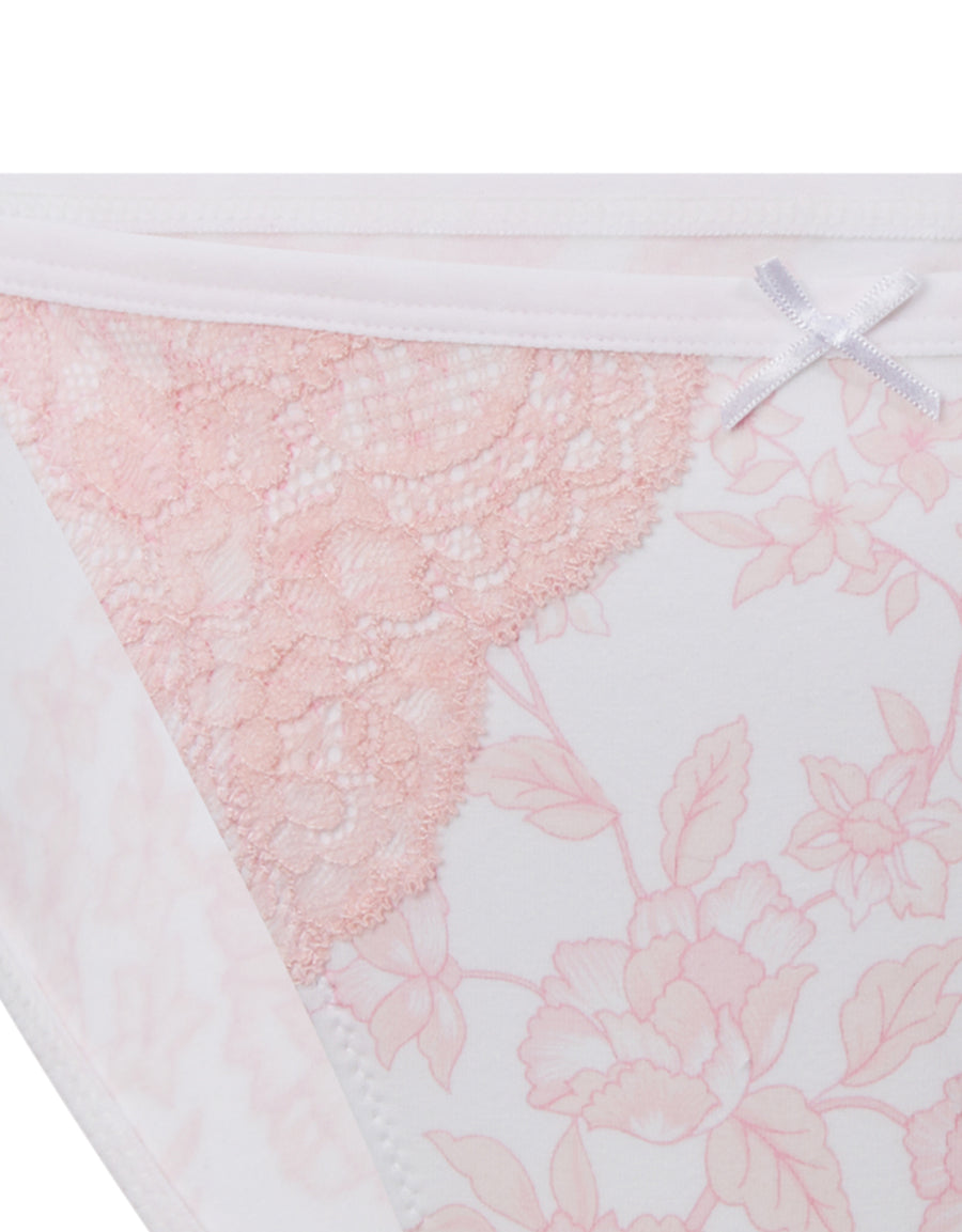 Pink Floral Lace Tanga