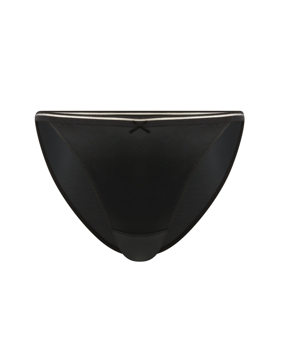 Black Lace-Trimmed Tanga