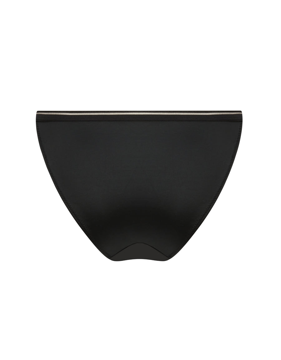 Black Lace-Trimmed Tanga