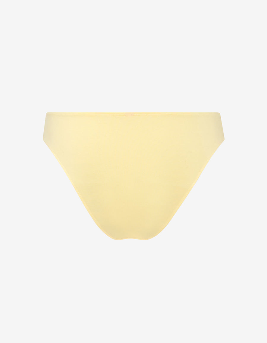 Lace-Trim Cotton Rib Brazilian Panty