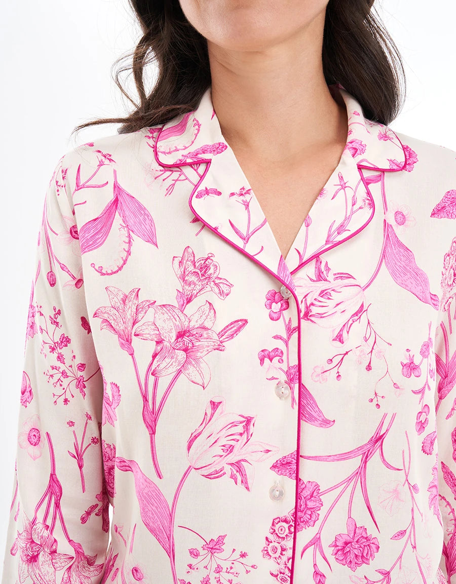 Floral Print Capri Pajama Set
