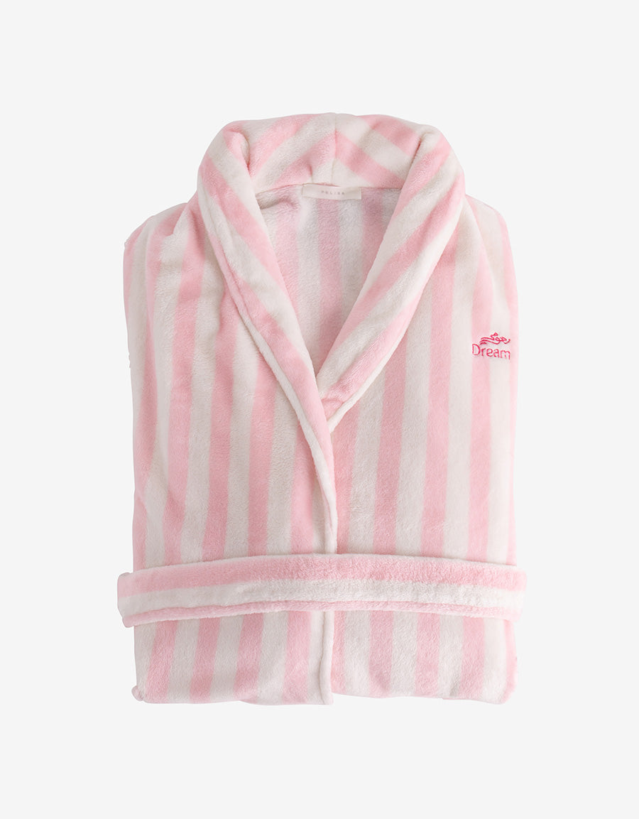 Striped Fleece Bathrobe