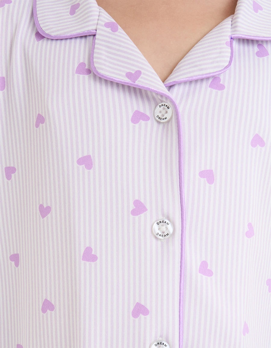 Heart Print Pajama Set