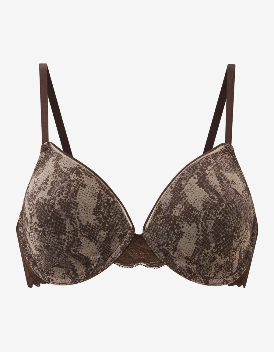 Mesh Lightly Padded Plunge Bra