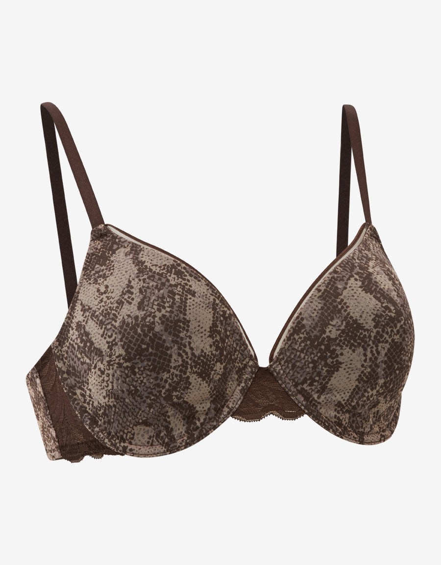 Mesh Lightly Padded Plunge Bra