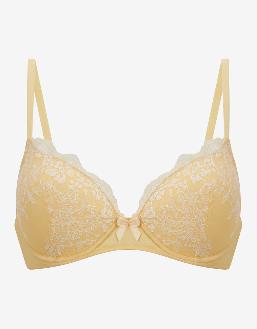 Yellow Plunge Push-Up Bra