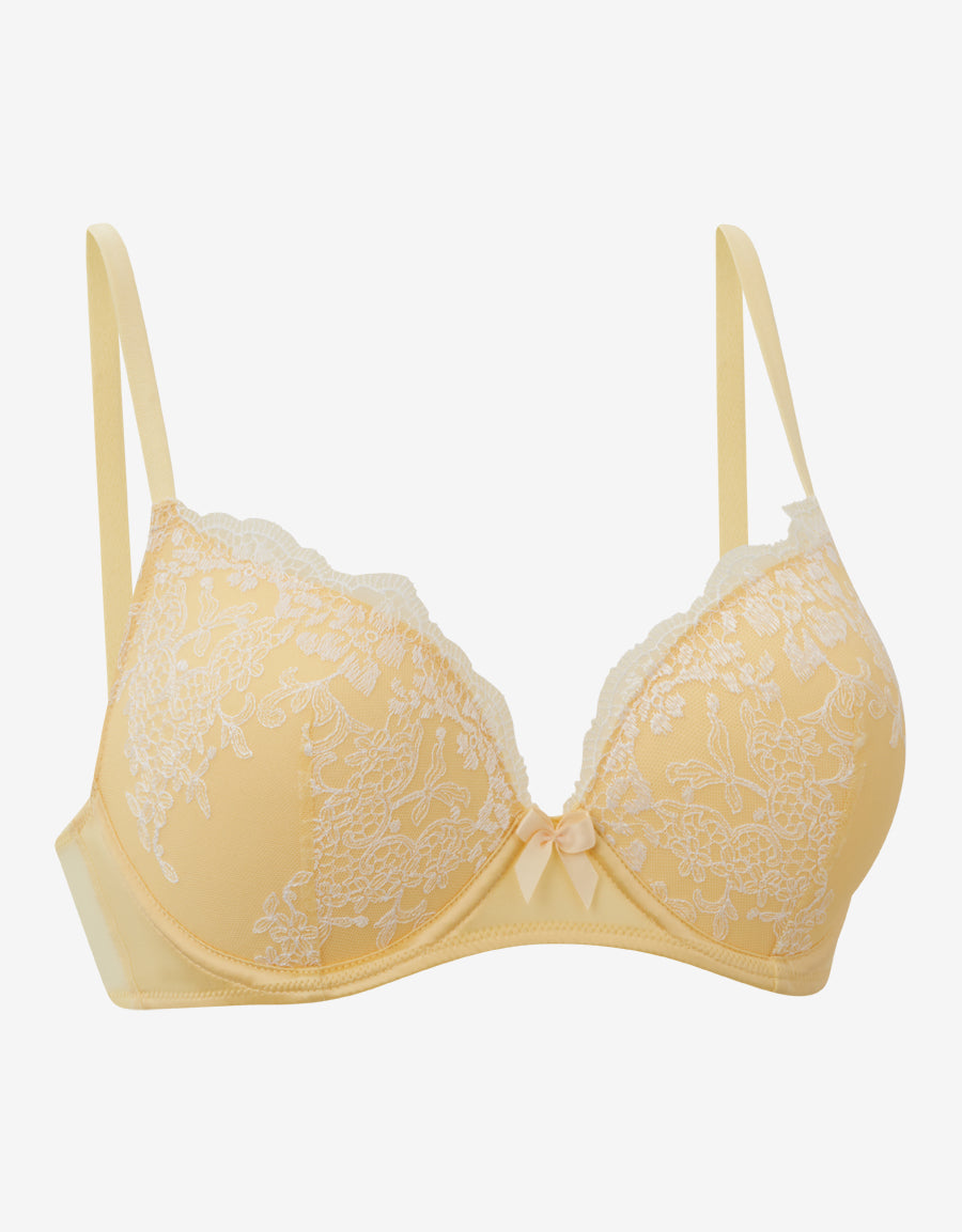 Yellow Plunge Push-Up Bra